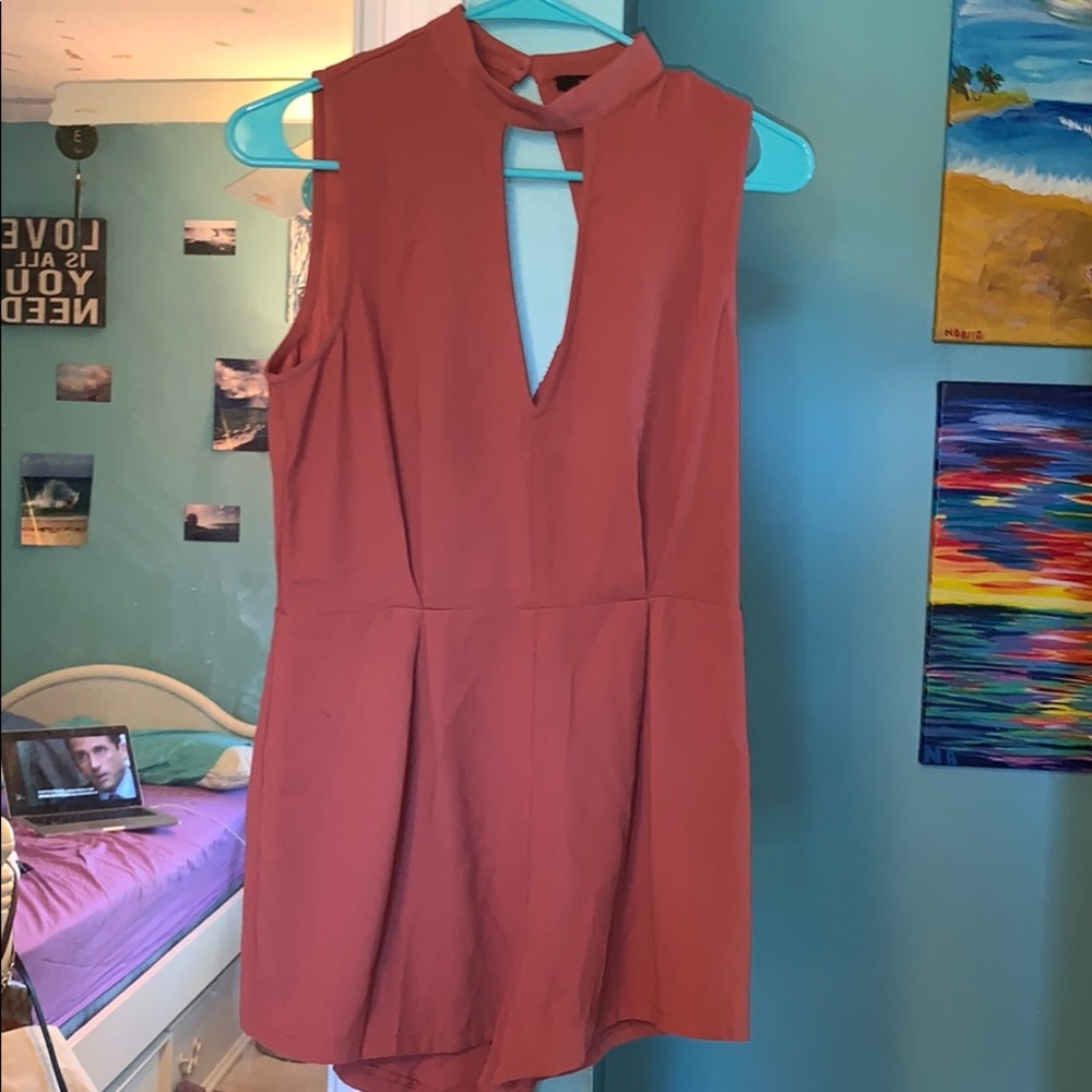 Forever 21 romper/jumpsuit/SLVLS lobster bisque, S - Picture 6 of 8